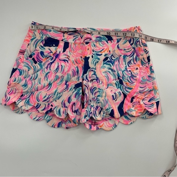 NWOT Lilly Pulitzer Head in The Sand Scalloped Hem Shorts 100% Cotton Coquette - Picture 9 of 11